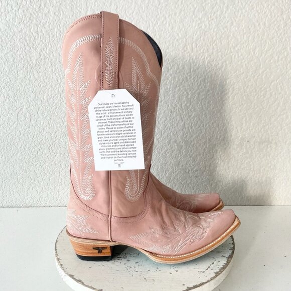 Lane LEXINGTON Womens Pink Cowboy Boots 9 Western Cowgirl Mid Calf Pointed Toe - Picture 2 of 11